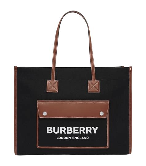 burberry plaid fabric bag|Medium Field Tote in Black/calico .